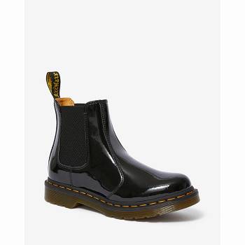 Dr Martens Női 2976 Patent Bőr Chelsea Csizma Fekete